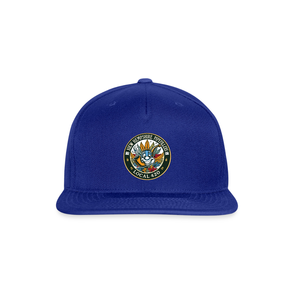 NEW HEMPSHIRE PIPEFILLERS LOCAL 420 Snapback Baseball Cap - royal blue