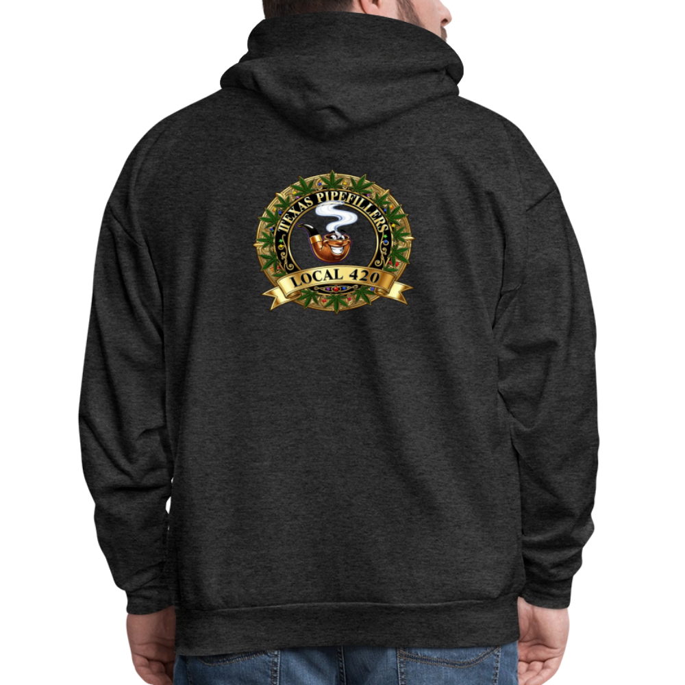 TEXAS PIPEFILLERS LOCAL 420 F/B DESIGN Men's Hoodie - charcoal grey