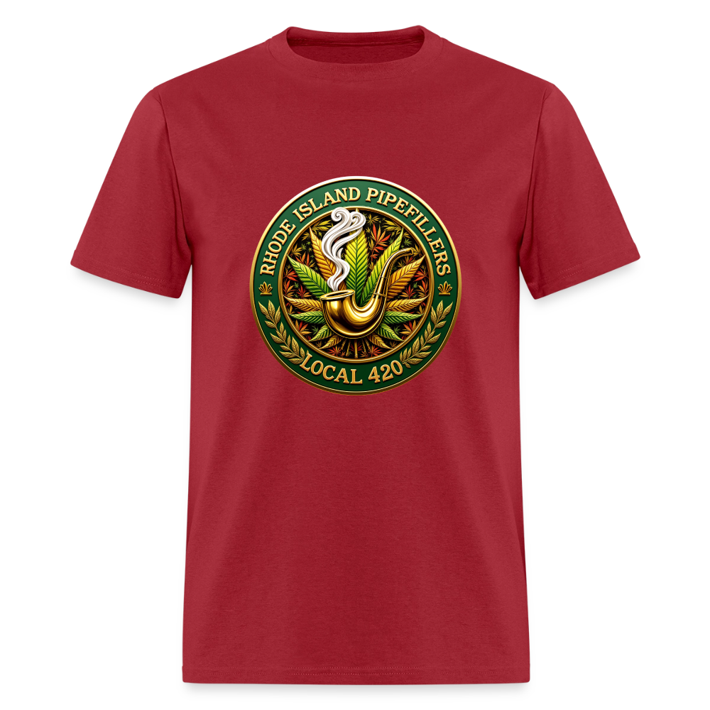 RHODE ISLAND PIPEFILLERS LOCAL 420 F/B DESIGNS Men's T-Shirt - true red