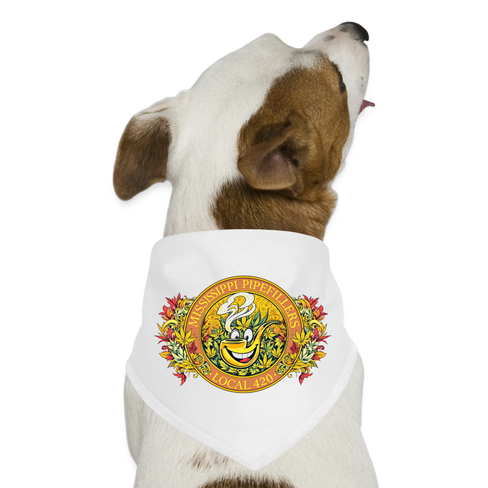 MISSISSIPPI PIPEFILLERS LOCAL 420 Dog Bandana - white
