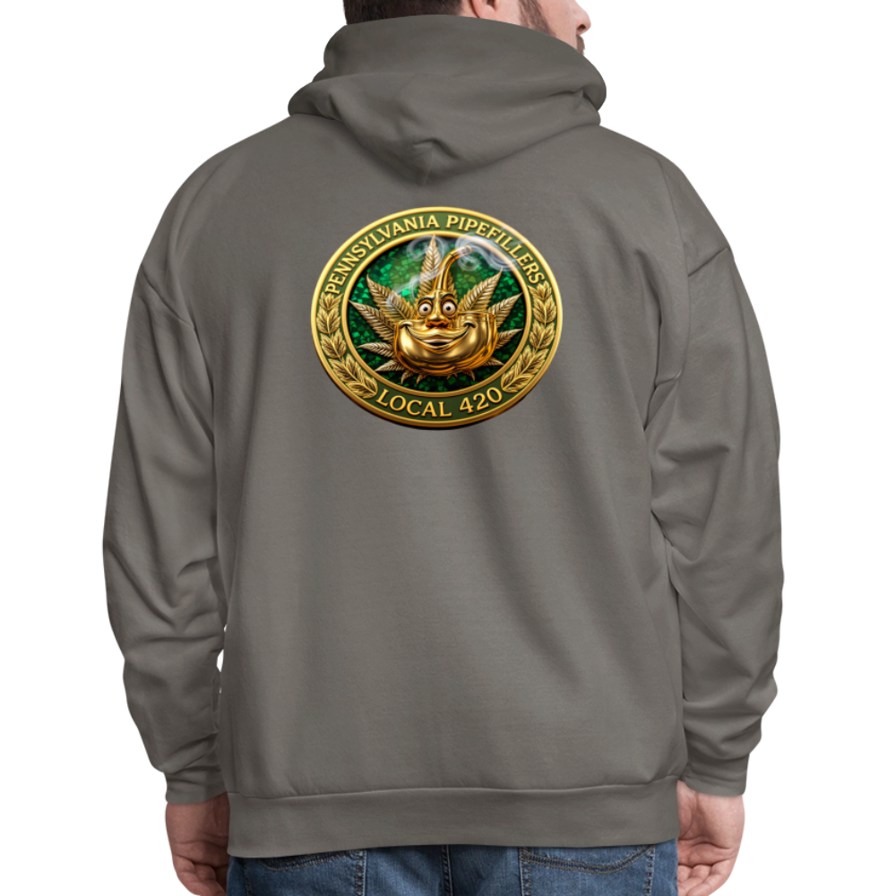 PENNSYLVANIA PIPEFILLERS LOCAL 420 F/B DESIGNS Men's Hoodie - asphalt gray