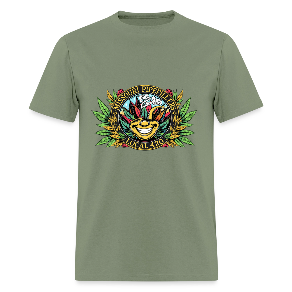 MISSOURI PIPEFILLERS LOCAL 420 Dog Bandana Men's T-Shirt - military green