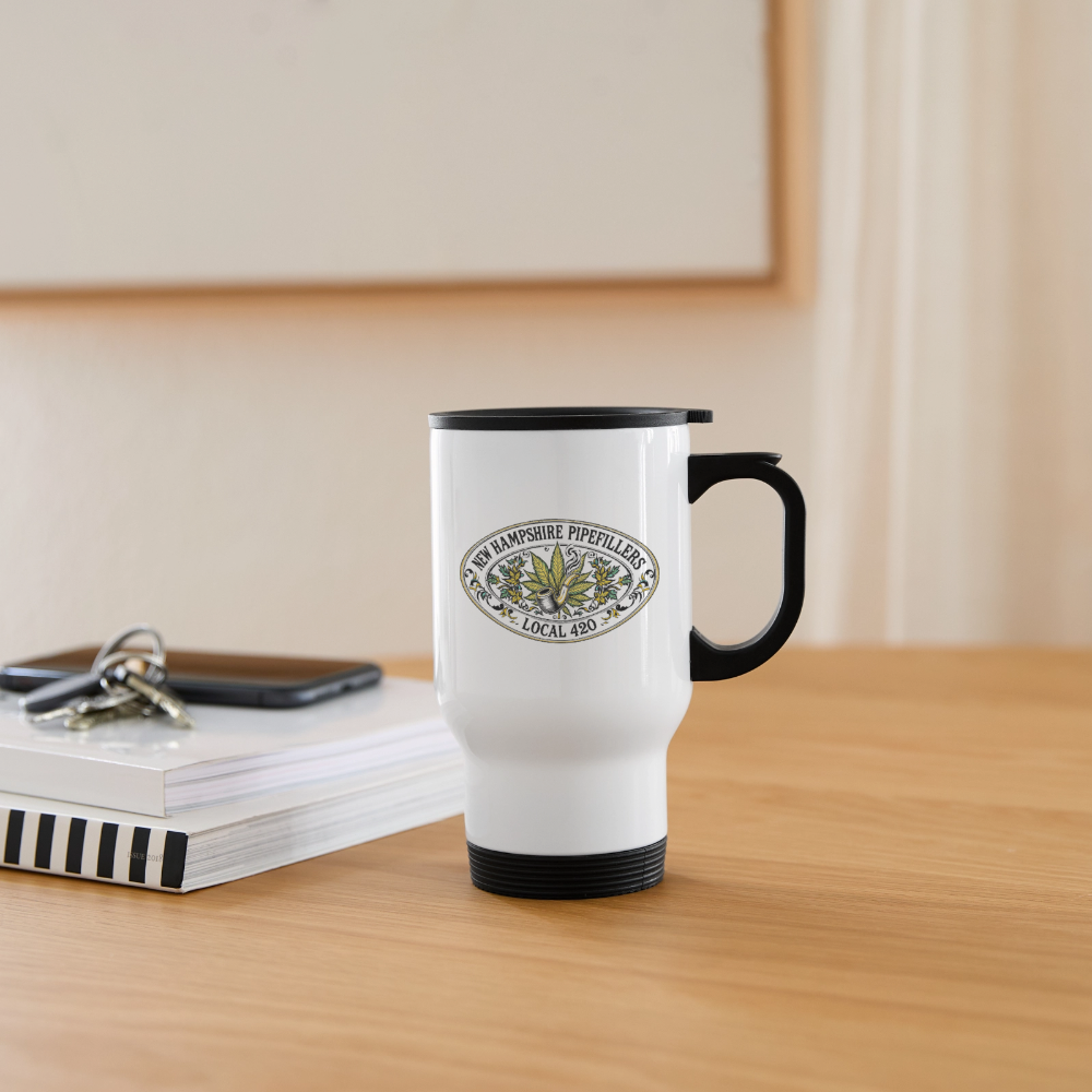 NEW HAMPSHIRE PIPEFILLERS LOCAL 420 14oz Stainless Steel Travel Tumbler - white