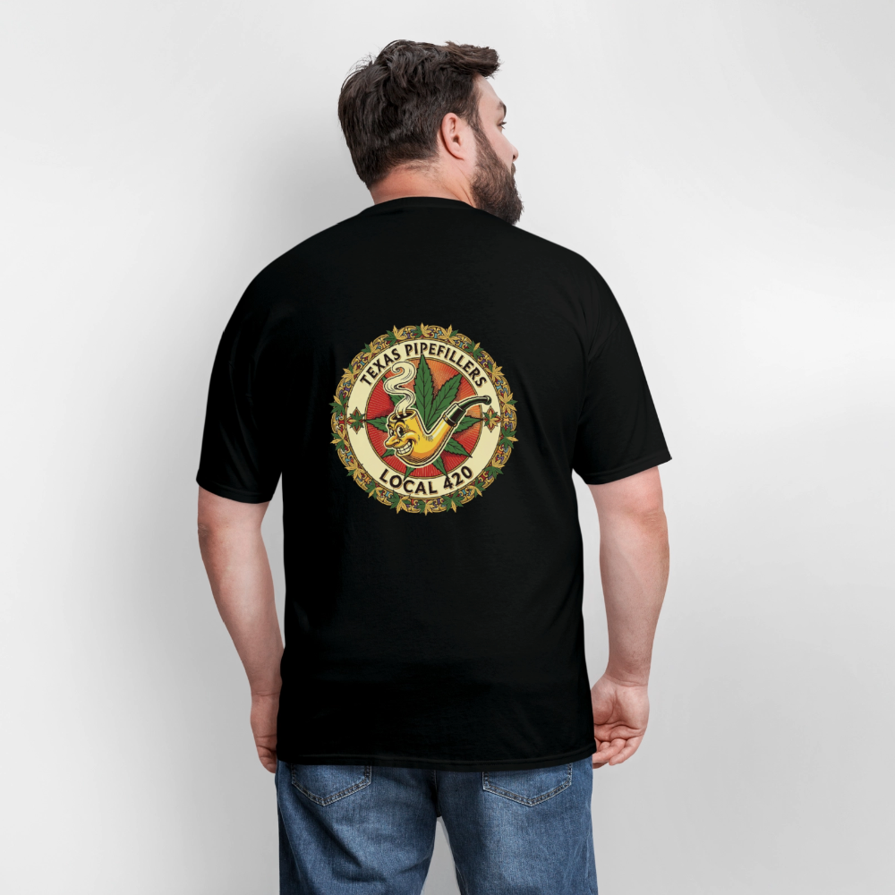 TEXAS PIPEFILLERS LOCAL 420 F/B DESIGN Men's T-Shirt - black