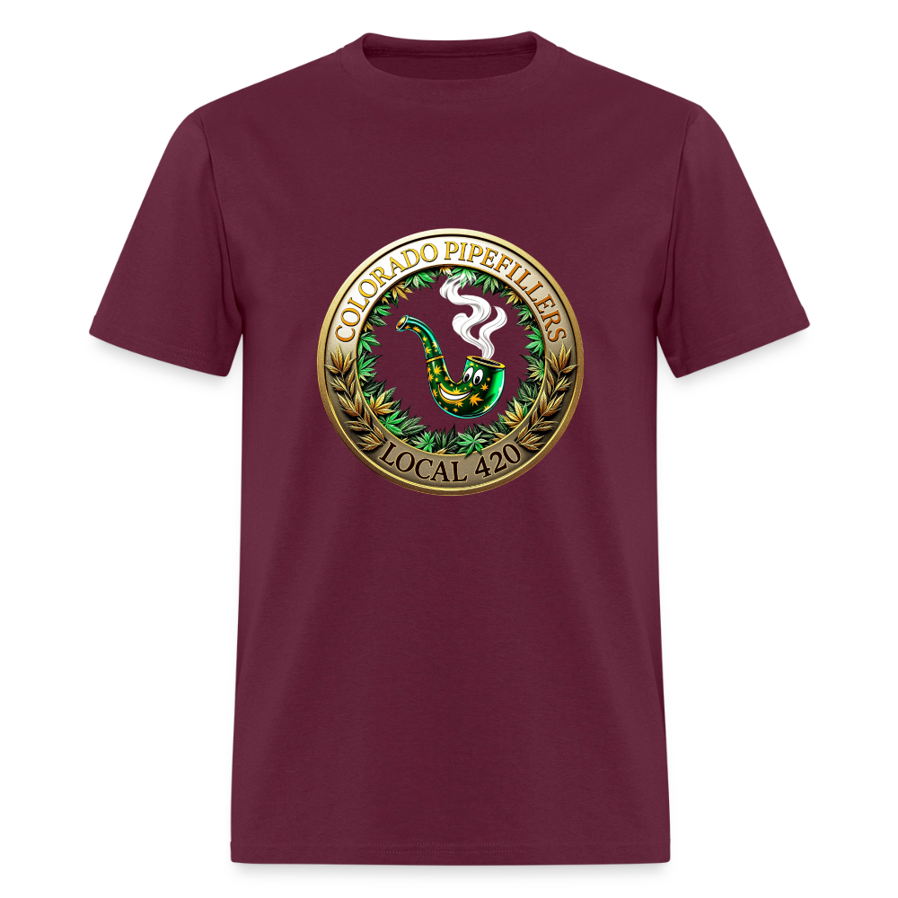 COLORADO PIPEFILLERS LOCAL 420 Men's T-Shirt - burgundy