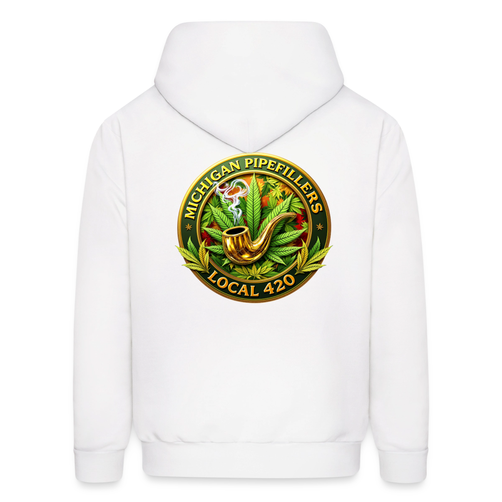 MICHIGAN PIPEFILLERS LOCAL 420 F/B DESIGN Men's Hoodie - white