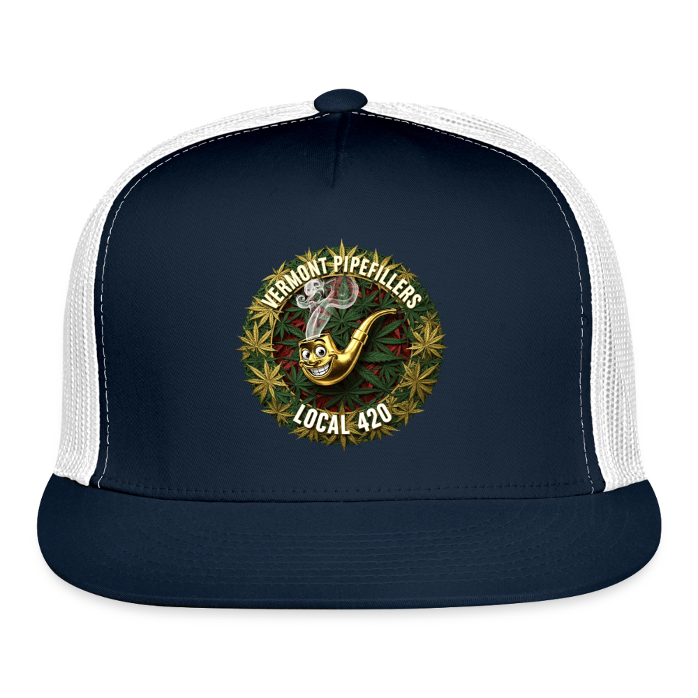 VERMONT PIPEFILLERS LOCAL 420 Trucker Hat - navy/white