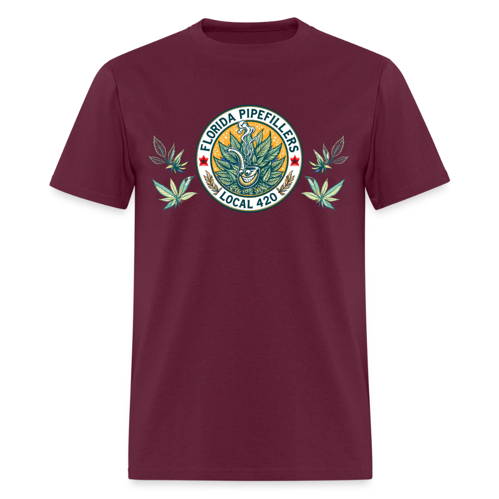 FLORIDA PIPEFILLERS LOCAL 420 F/B DESIGN Men's T-Shirt - burgundy