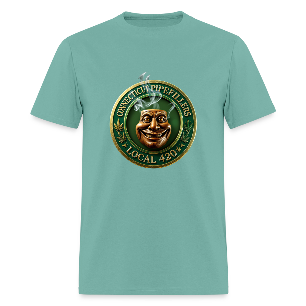 CONNECTICUT PIPEFILLERS LOCAL 420 F/B DESIGN Men's T-Shirt - aquatic