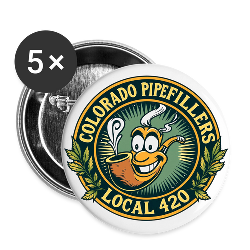 COLORADO PIPEFILLERS LOCAL 420 Union Buttons small 1'' (5-pack) 3 - white