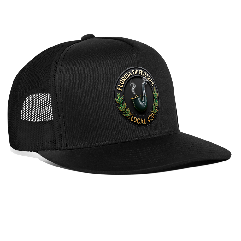FLORIDA PIPEFILLERS LOCAL 420 Trucker Hat - black/black