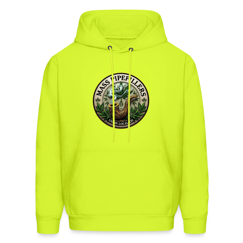 MASS PIPEFILLERS LOCAL 420 2 EMBLEM Men's Hoodie - safety green