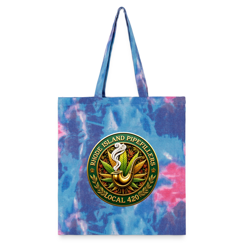 RHODE ISLAND PIPEFILLERS LOCAL 420 Tie Dye Tote Bag - cotton candy 