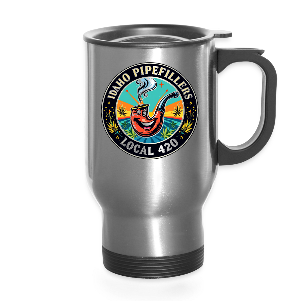IDAHO PIPEFILLERS LOCAL 420 14oz Stainless Steel Travel Mug - silver