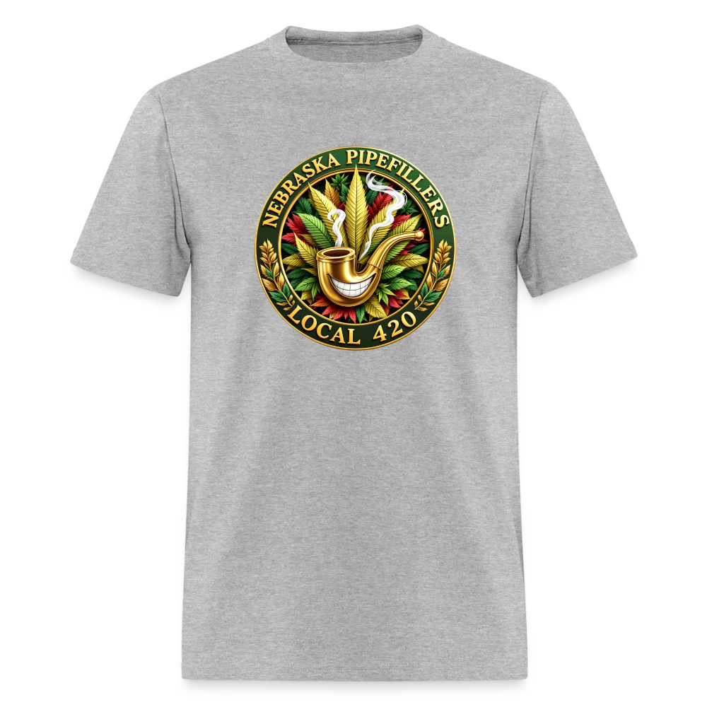 NEBRASKA PIPEFILLERS LOCAL 420 F/B DESIGNS Men's T-Shirt - heather gray