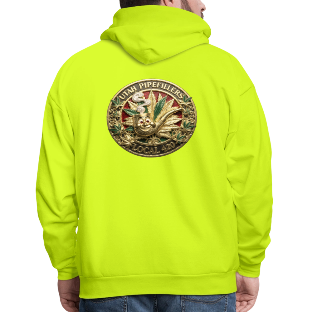 UTAH PIPEFILLERS LOCAL 420 F/B DESIGN Men's Hoodie - safety green