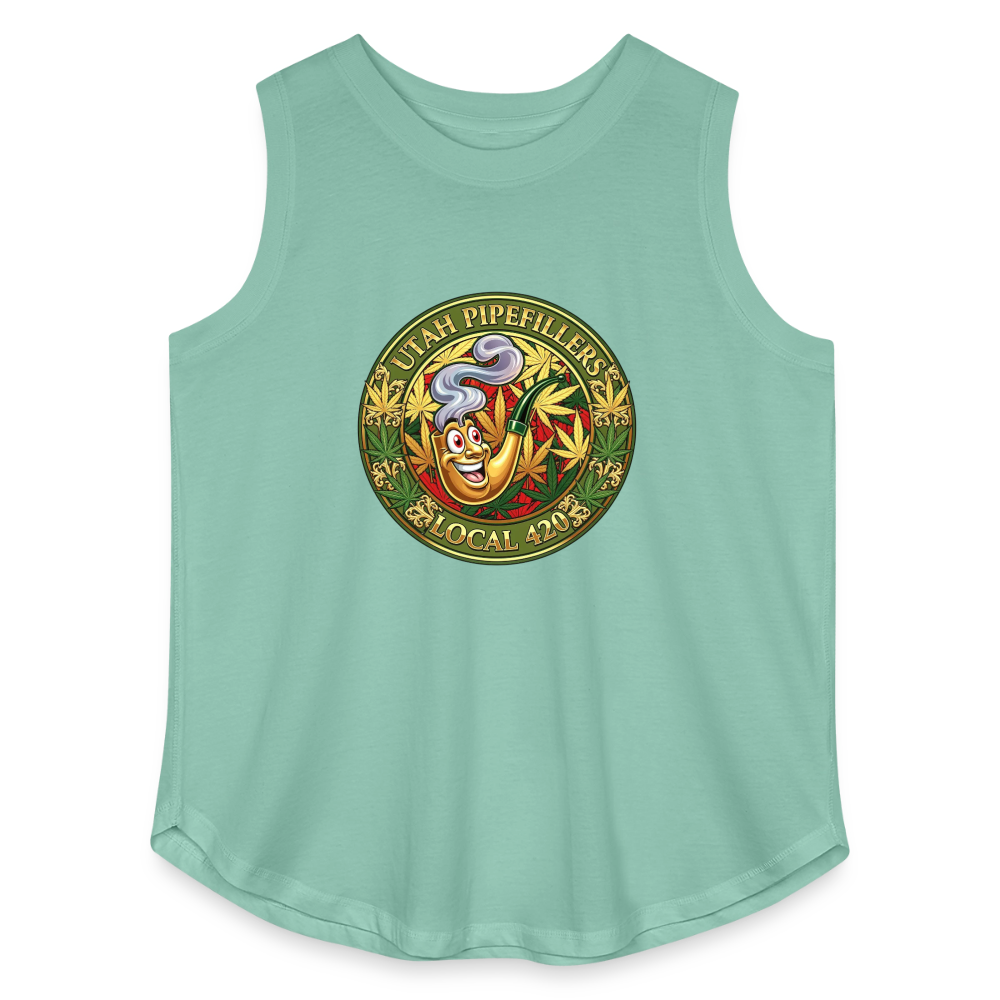 UTAH PIPEFILLERS LOCAL 420 F/B DESIGN Women's Curvy Relaxed Tank Top - saltwater