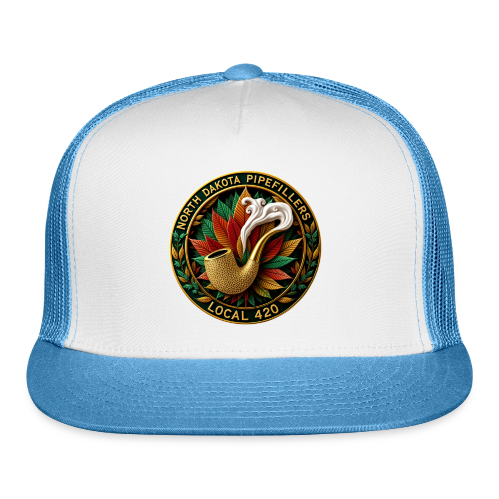 NORTH DAKOTA PIPEFILLERS LOCAL 420 Trucker Hat - white/blue