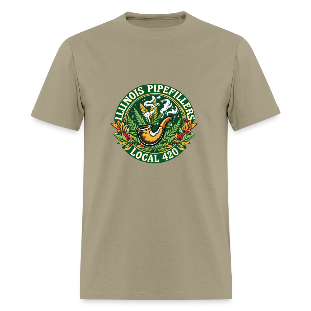 ILLINOIS PIPEFILLERS LOCAL 420 Men's T-Shirt - khaki