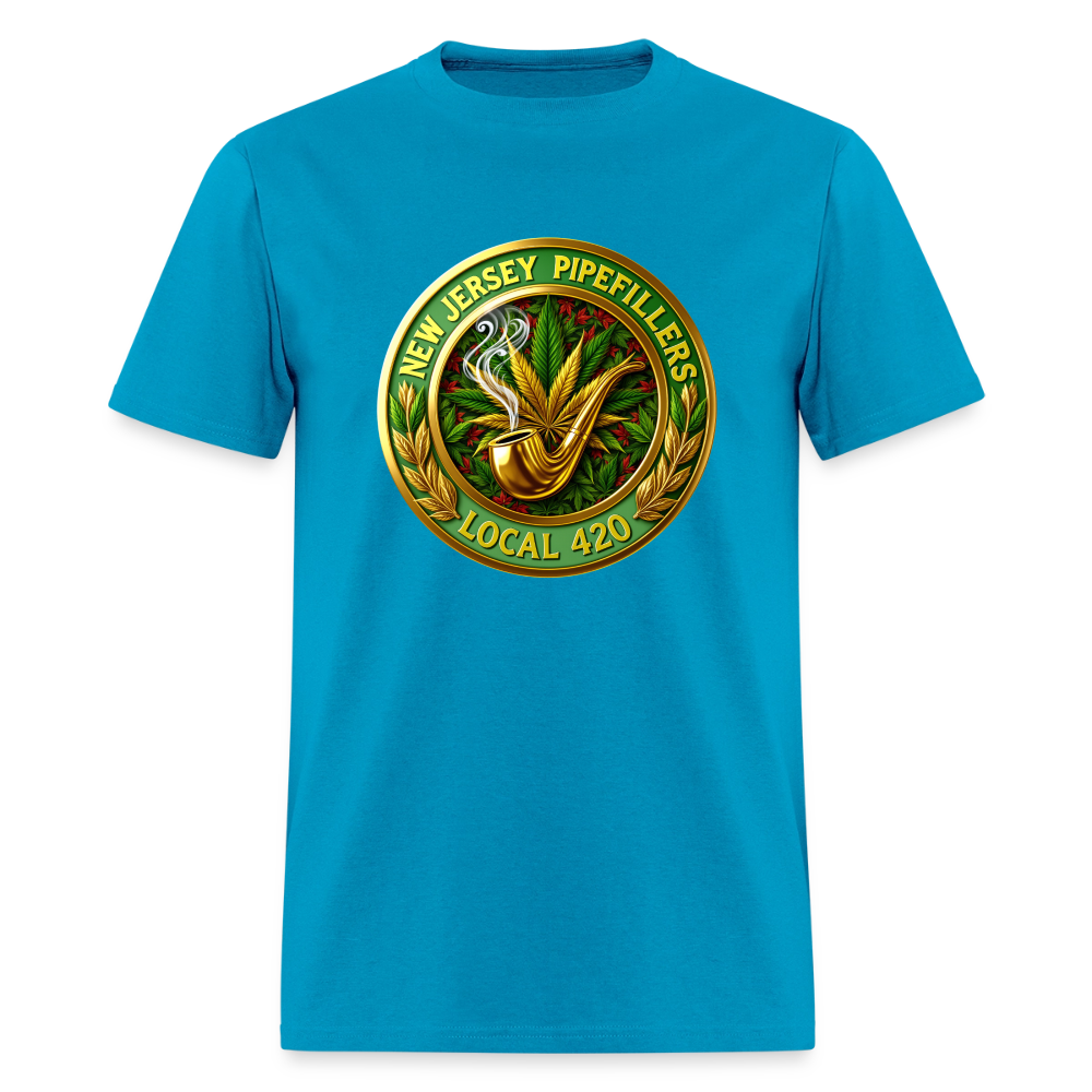 NEW JERSEY PIPEFILLERS LOCAL 420 F/B DESIGN Men's T-Shirt - turquoise