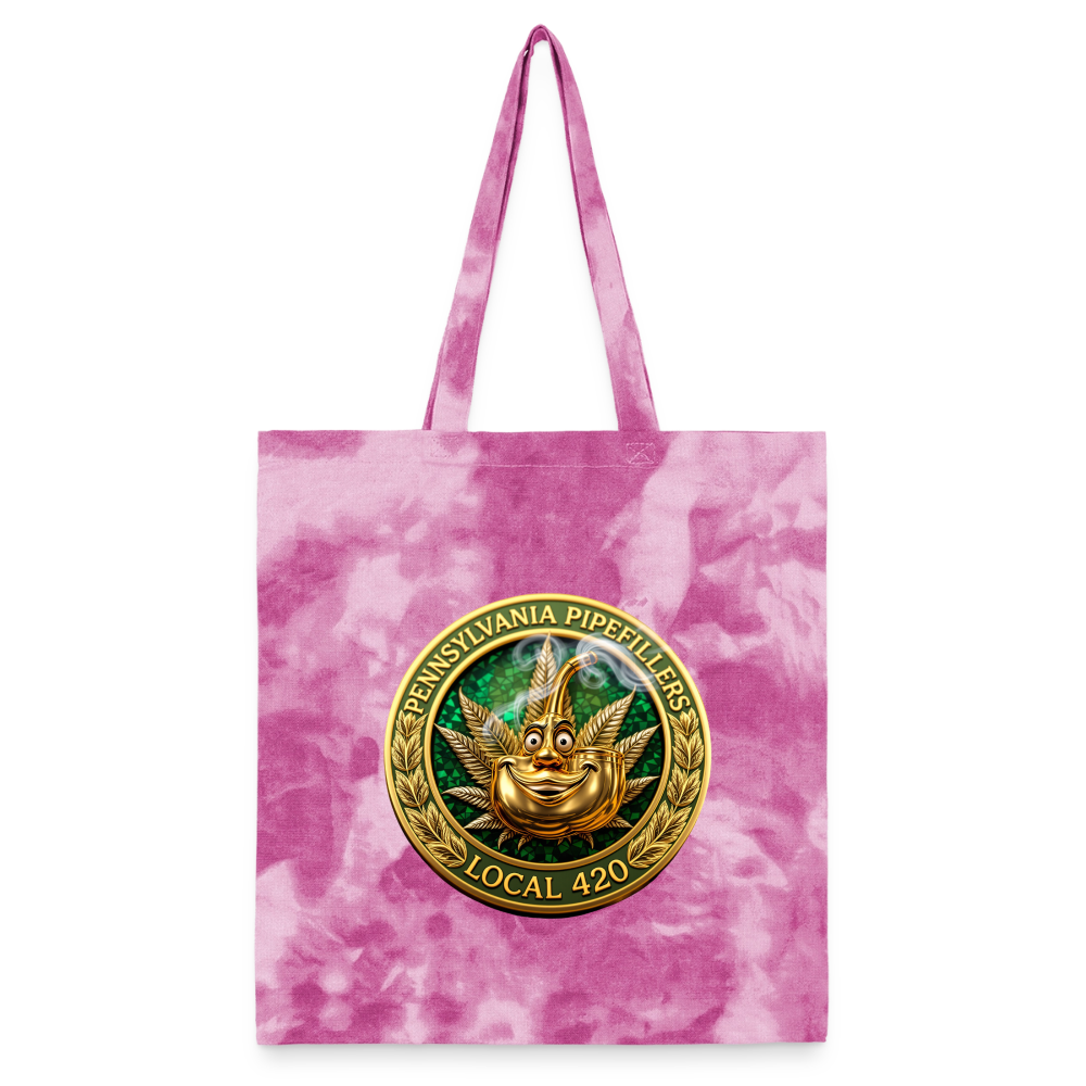 PENNSYLVANIA PIPEFILLERS LOCAL 420 Tie Dye Tote Bag - pink lady