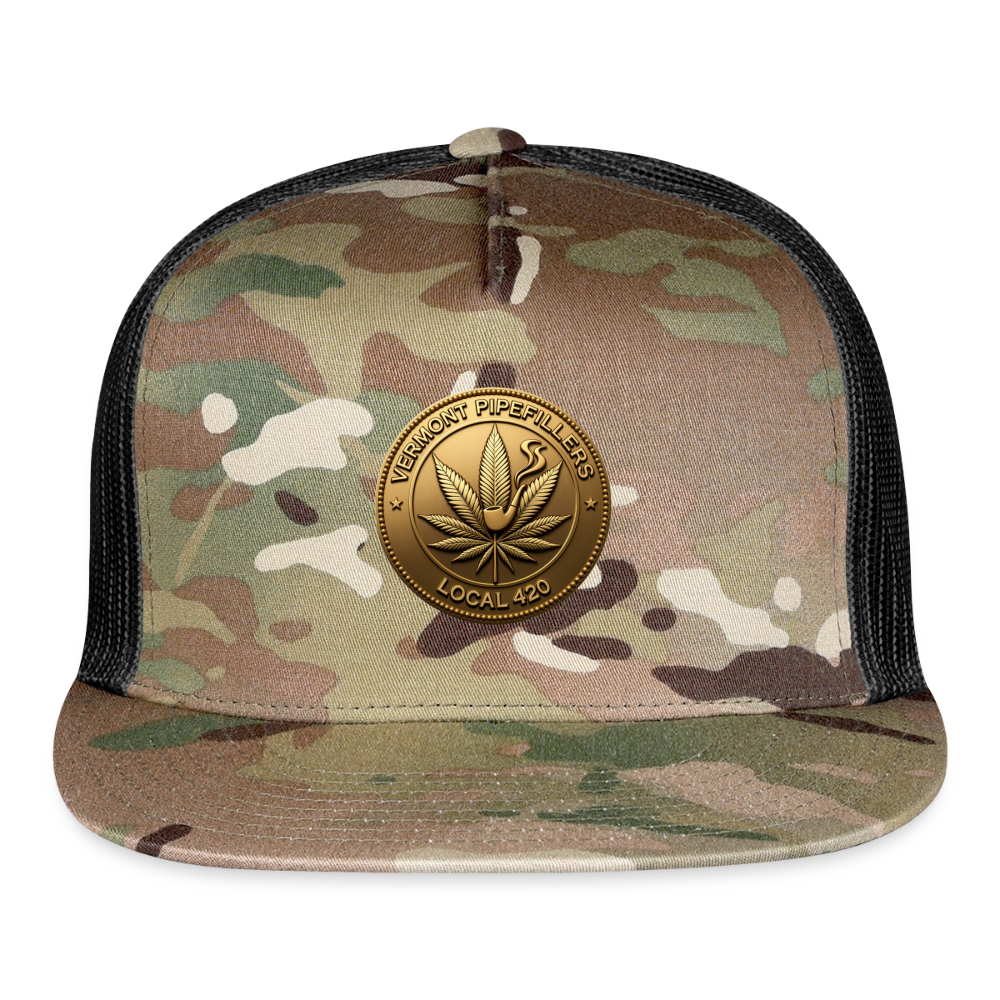 VERMONT PIPEFILLERS LOCAL 420 CAMO Trucker Hat - MultiCam\black