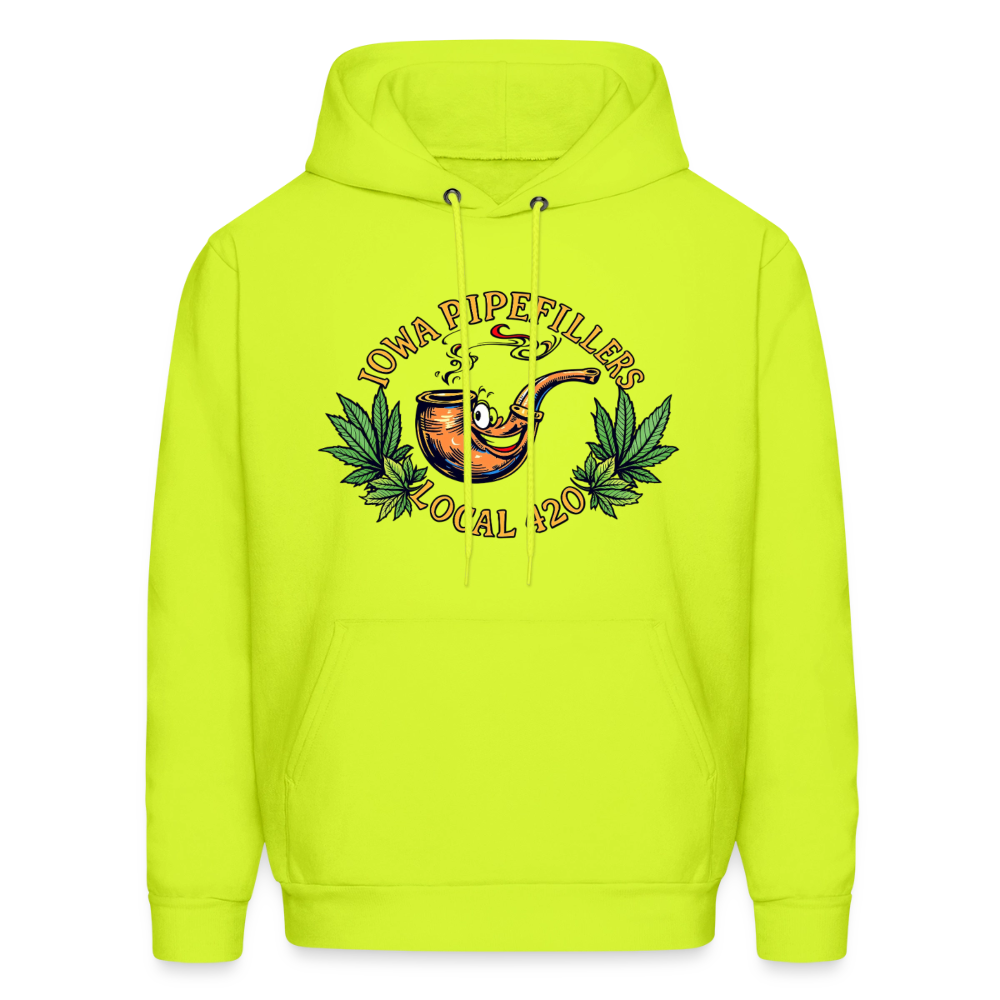 IOWA PIPEFILLERS LOCAL 420 F/B DESIGN Men's Hoodie - safety green