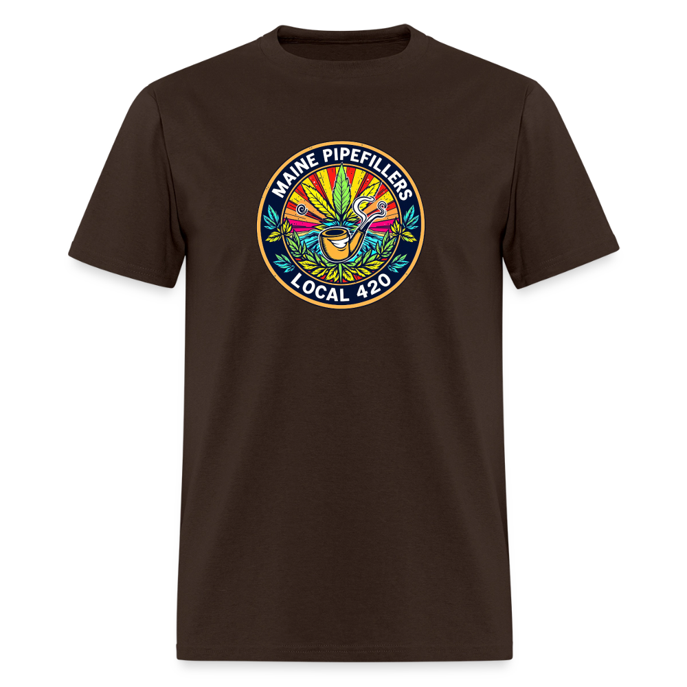 MAINE PIPEFILLERS LOCAL 420 Men's T-Shirt - brown