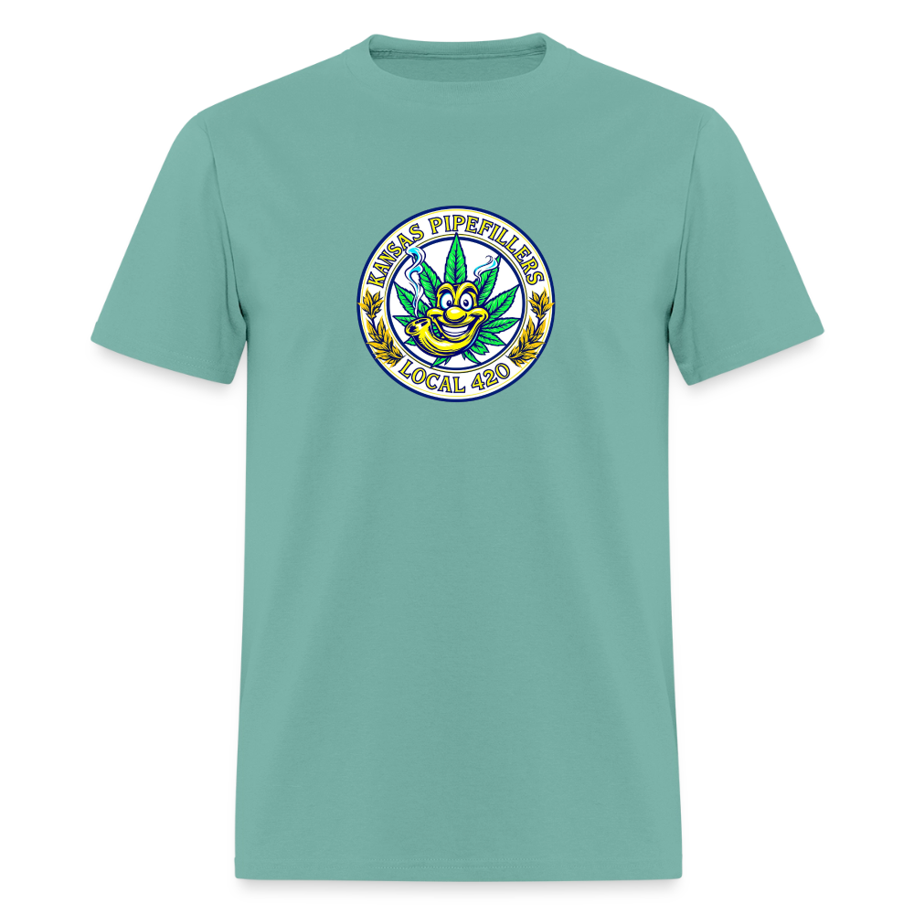 KANSAS PIPEFILLERS LOCAL 420 F/B DESIGNS Men's T-Shirt - aquatic