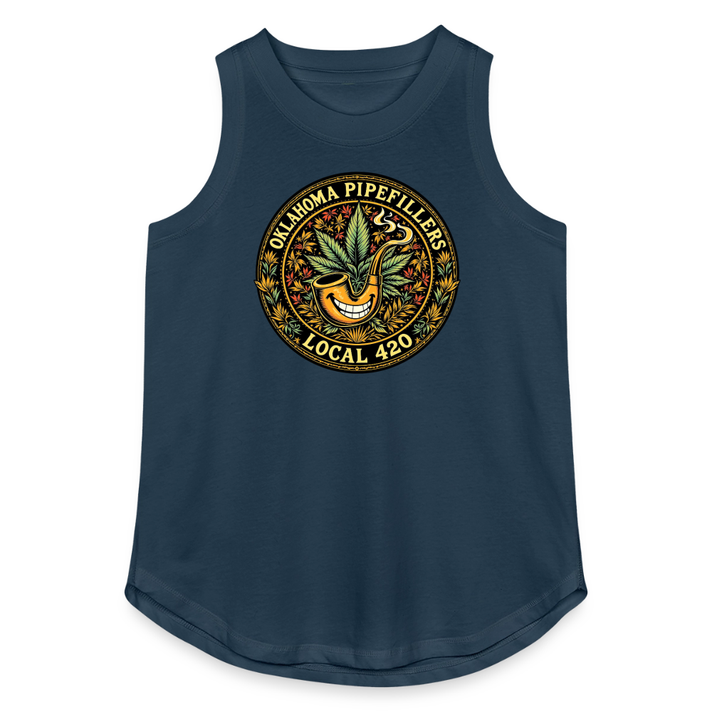 OKLAHOMA PIPEFILLERS LOCAL420 Women's Relaxed Tank Top - denim