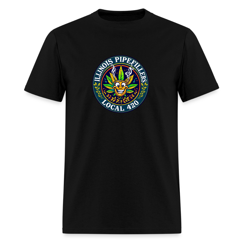 ILLINOIS PIPEFILLERS LOCAL 420 F/B DESIGN Men's T-Shirt - black