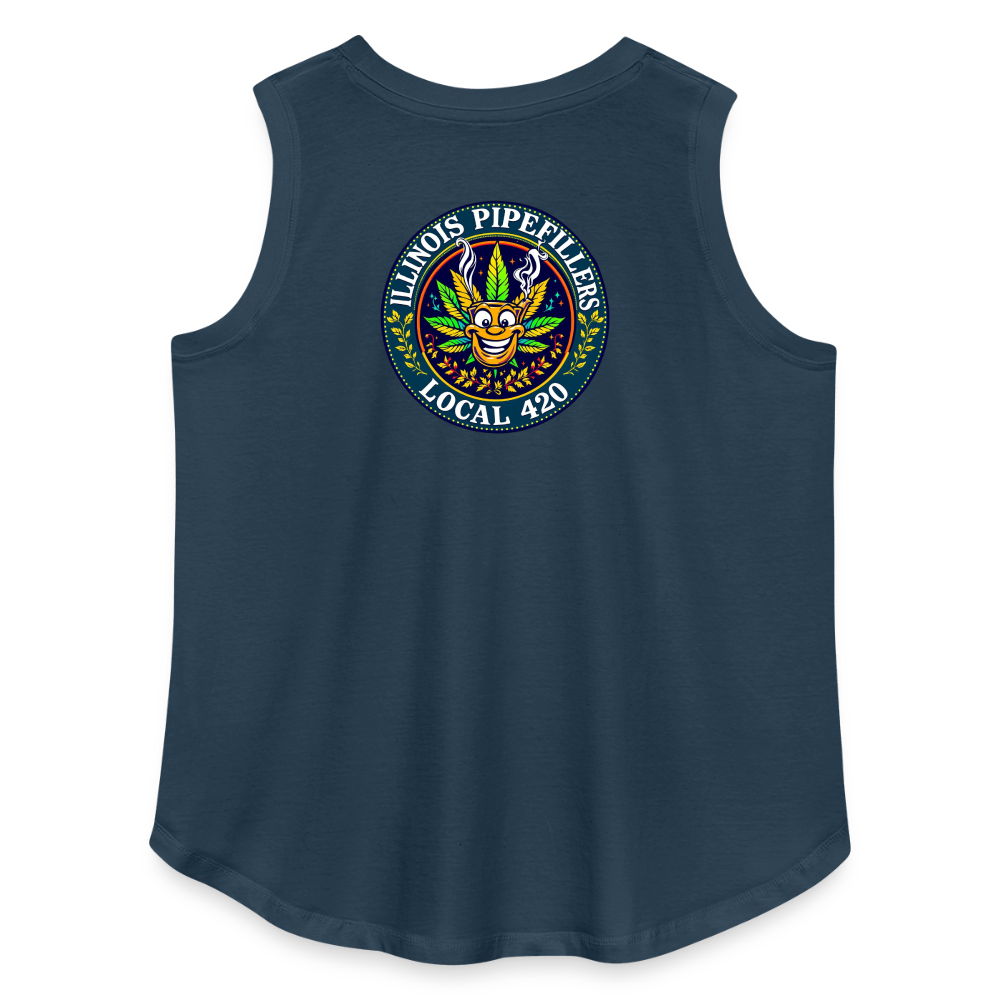 ILLINOIS PIPEFILLERS LOCAL 420 F/B DESIGN Women's Curvy Relaxed Tank Top - denim