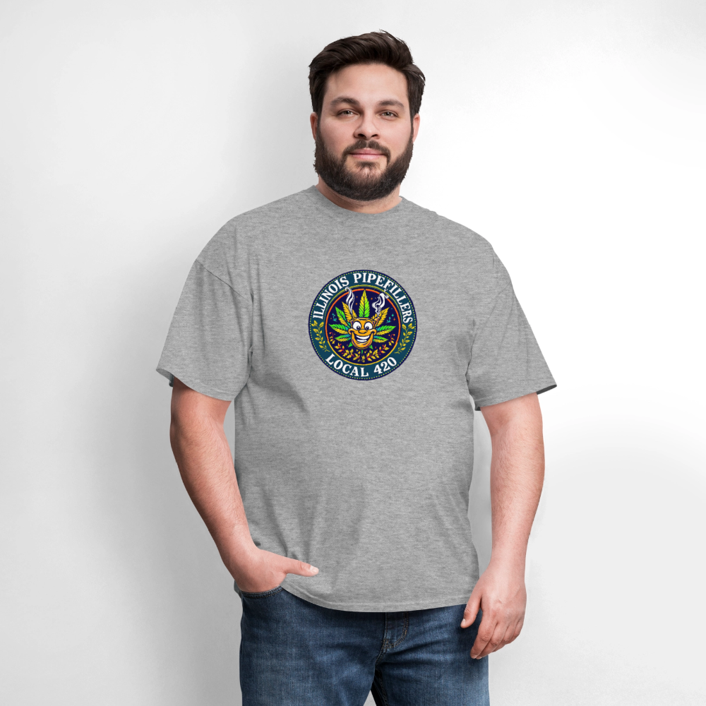 ILLINOIS PIPEFILLERS LOCAL 420 F/B DESIGN Men's T-Shirt - heather gray