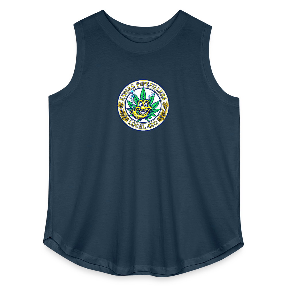 KANSAS PIPEFILLERS LOCAL 420 F/B DESIGNS Women's Curvy Relaxed Tank Top - denim