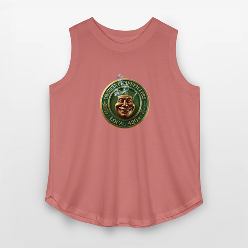CONNECTICUT PIPEFILLERS LOCAL 420 Women's Curvy Relaxed Tank Top - mauve