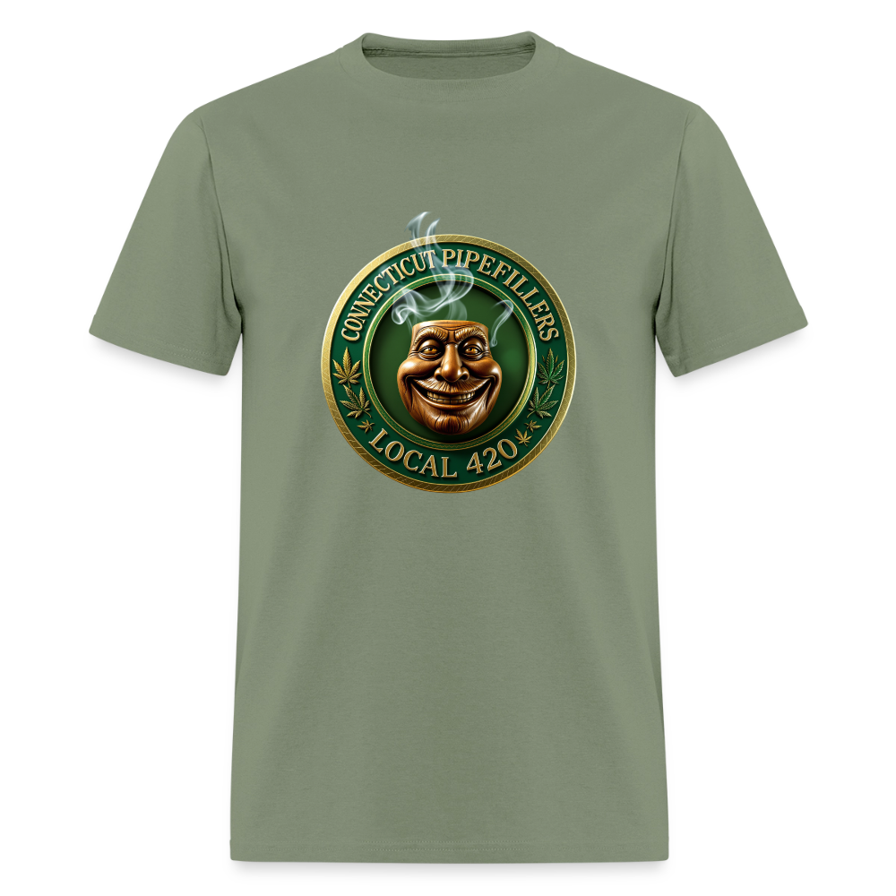 CONNECTICUT PIPEFILLERS LOCAL 420 F/B DESIGN Men's T-Shirt - military green