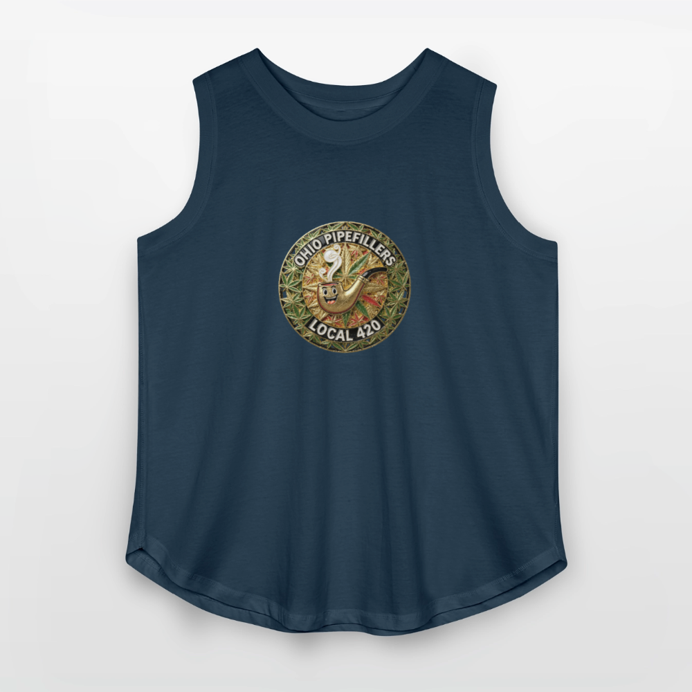OHIO PIPEFILLERS LOCAL 420  Women's Curvy Relaxed Tank Top - denim