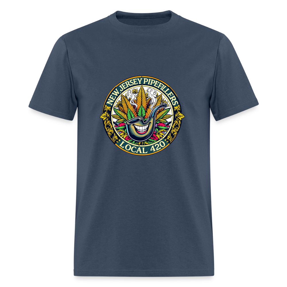 NEW JERSEY PIPEFILLERS LOCAL 420  Men's T-Shirt -  blue dusk
