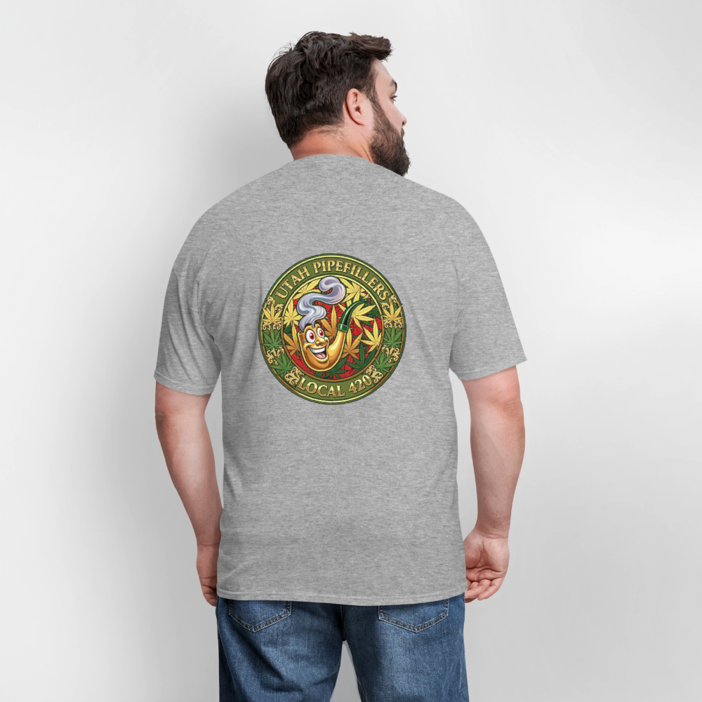 UTAH PIPEFILLERS LOCAL 420 F/B DESIGN Men's T-Shirt - heather gray