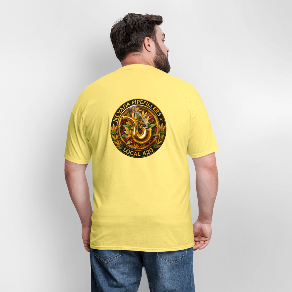 NEVADA PIPEFILLERS LOCAL 420 F/B DESIGN Men's T-Shirt - cornsilk