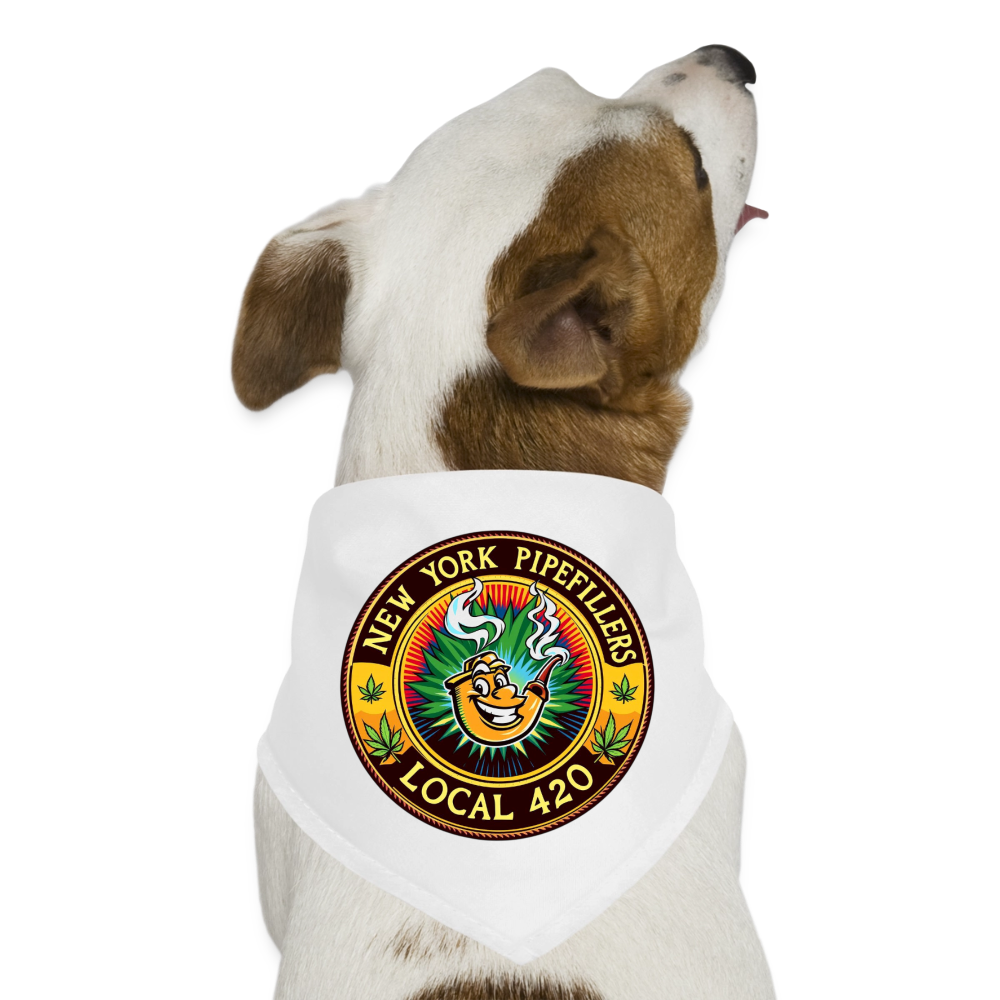 NEW YORK PIPEFILLERS LOCAL 420 Dog Bandana - white