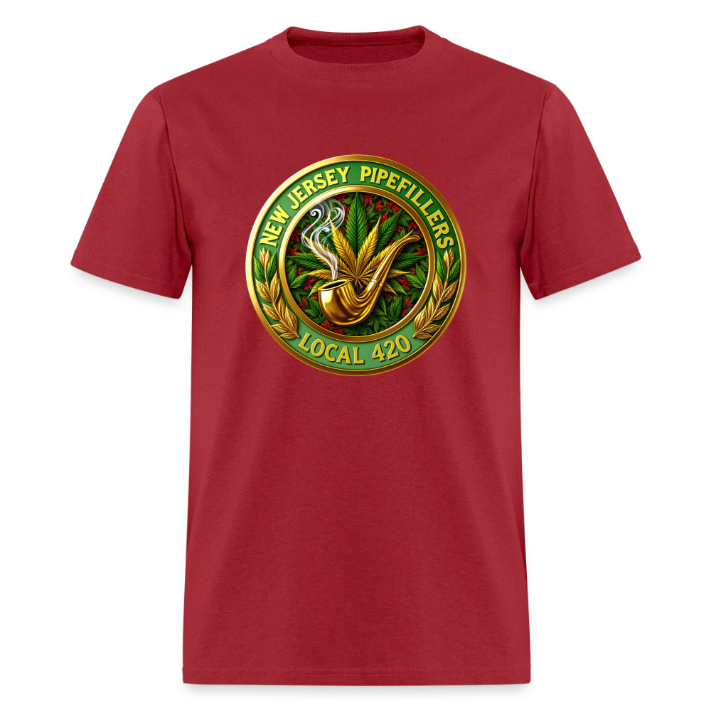 NEW JERSEY PIPEFILLERS LOCAL 420 F/B DESIGN Men's T-Shirt - true red