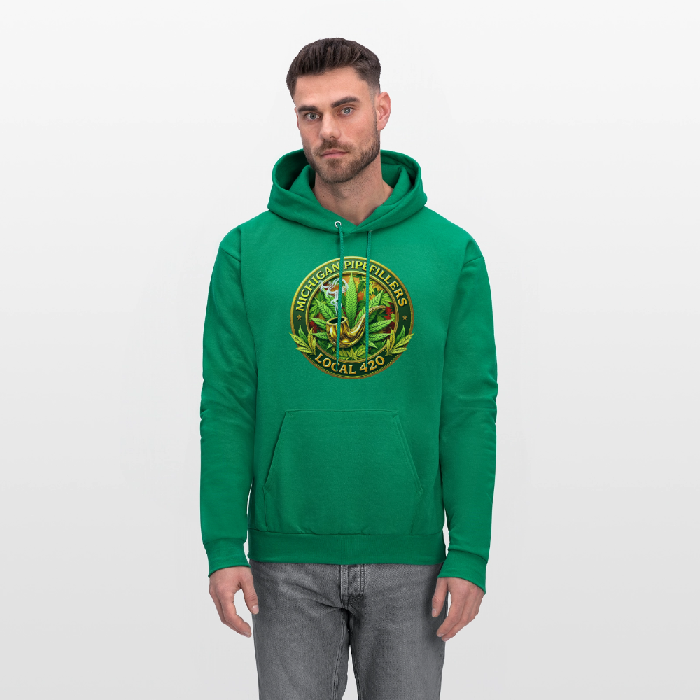 MICHIGAN PIPEFILLERS LOCAL 420 F/B DESIGN Men's Hoodie - kelly green