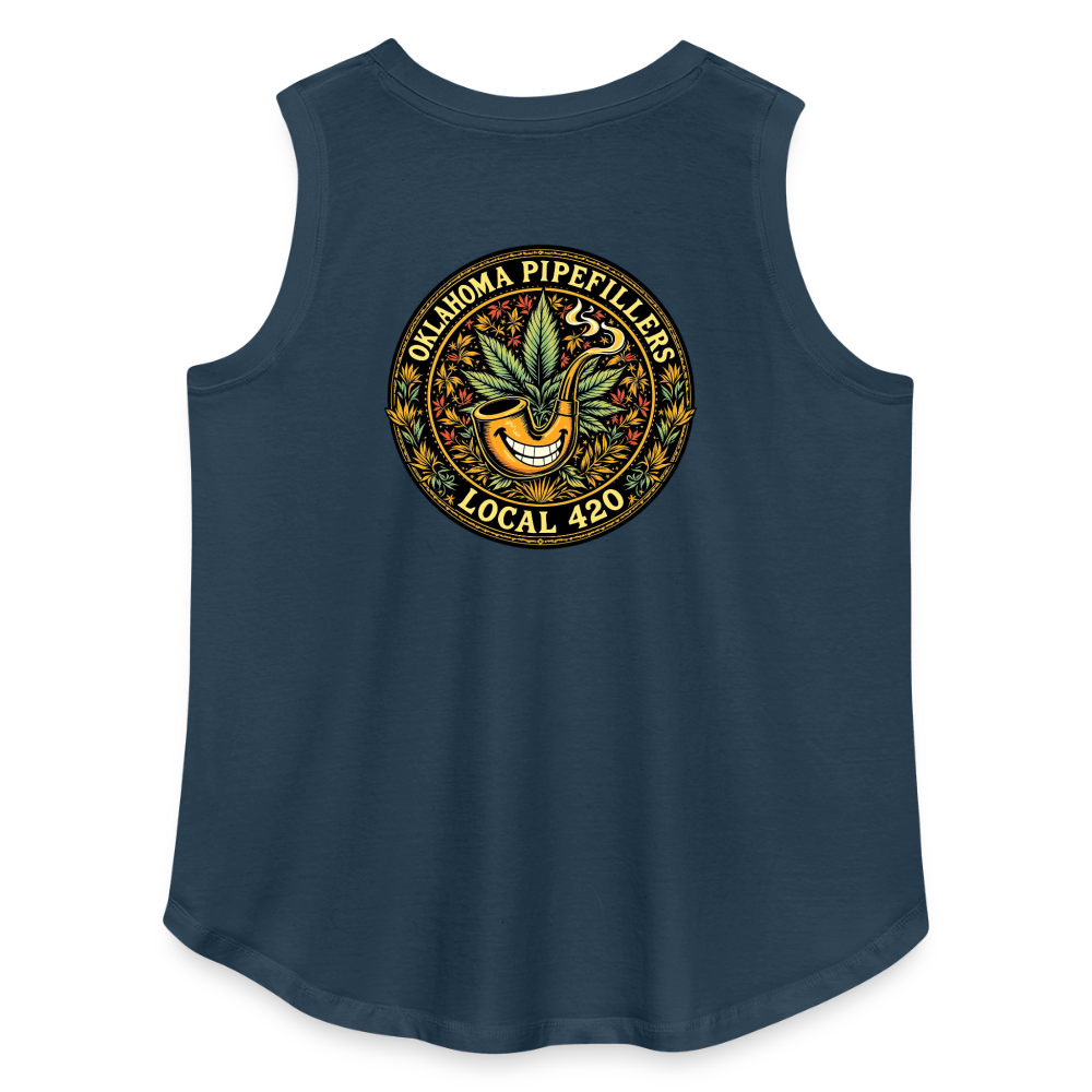 OKLAHOMA PIPEFILLERS LOCAL 420  F/B DESIGNS Women's Curvy Relaxed Tank Top - denim