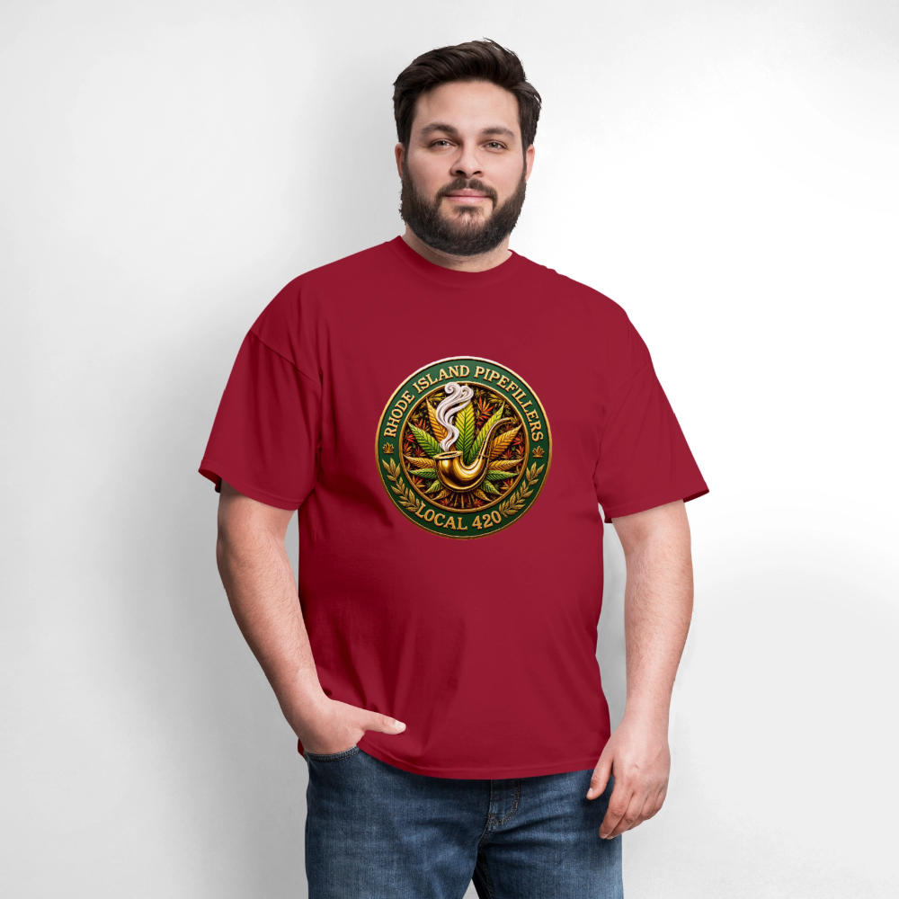 RHODE ISLAND PIPEFILLERS LOCAL 420 F/B DESIGNS Men's T-Shirt - true red