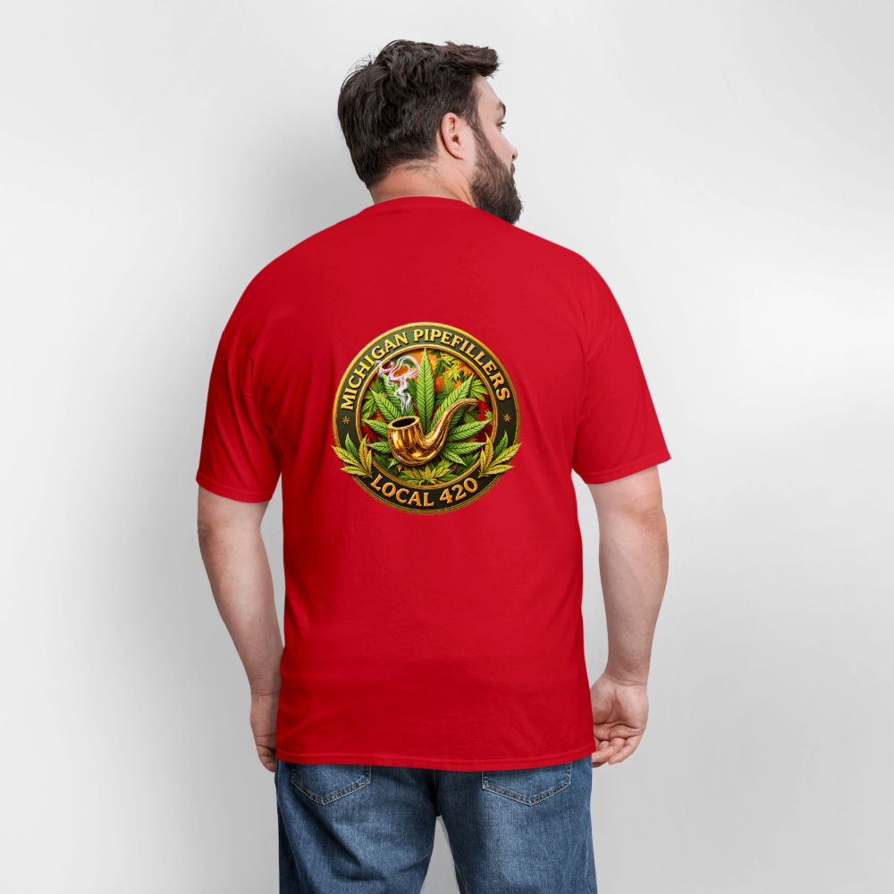 MICHIGAN PIPEFILLERS LOCAL 420 F/B DESIGN Men's T-Shirt - red
