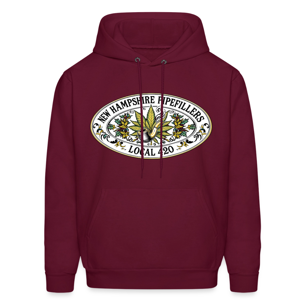 NEW HAMPSHIRE PIPEFILLERS LOCAL 420 2 EMBLEM Men's Hoodie - burgundy