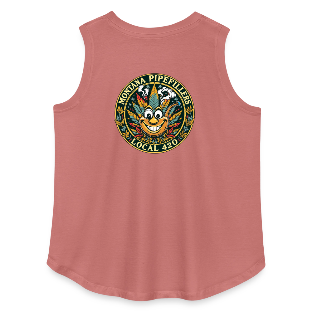 MONTANA PIPEFILLERS LOCAL 420 F/B DESIGN Women's Curvy Relaxed Tank Top - mauve