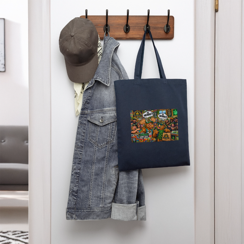 HERBIE HERBIVORE GURU GANJA GARB "GUMMIES" Tote Bag - navy