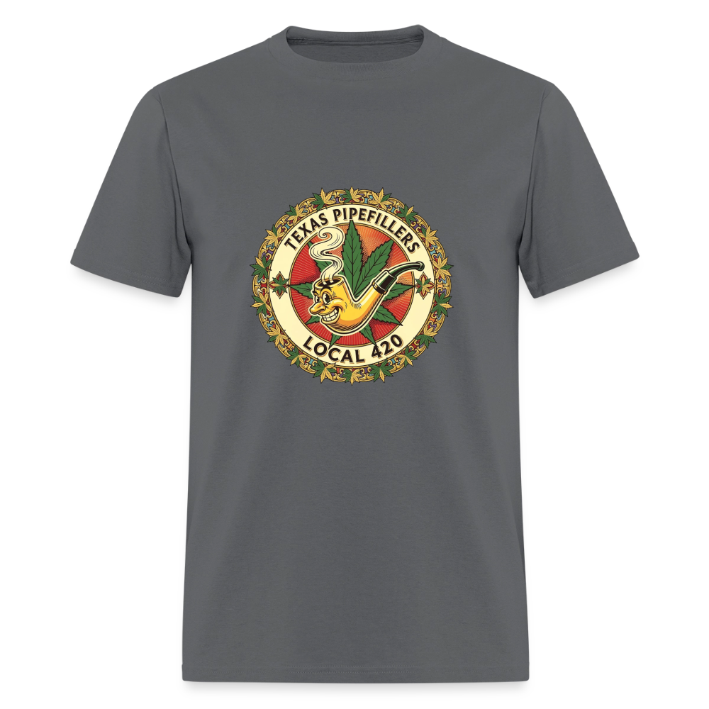 TEXAS PIPEFILLERS LOCAL 420 Men's T-Shirt - charcoal